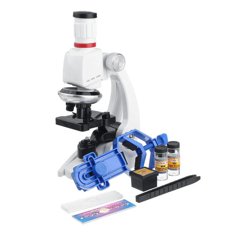Die-Cast Metal Microscope Set In Carry Case 100x1200x Magnification