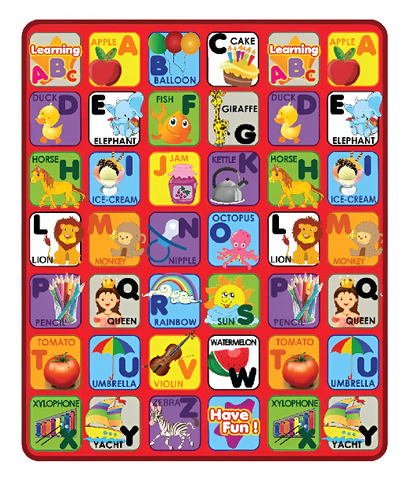 SUNTA - Kids Floor Roll Up Playmat - Read & Spell the Alphabet (1000x1200x3mm)