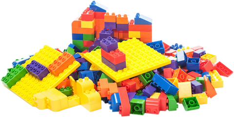 Bricks Plastic Building Blocks With Baseboard (72 Piece)
