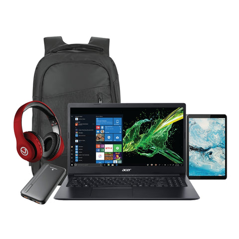 Acer i3 (8GB+512GBSSD)Tablet Bundle - Volkano Back Pack, Lenovo M8 2/32 tablet, Volkani Blue Tooth headphone and Volkano Powerbank