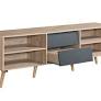 Everfurn Everest Tall TV Stand, 2 Drawers