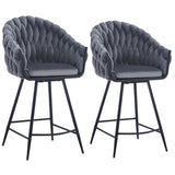 Everfurn Premium Florest Large Velvet Barstool - 2 Pack