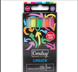 CROXLEY Create mini highlighters Pastel 6 pack