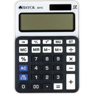 12 DIGIT DESKTOP CALCULATOR SMALL BLACK / WHITE 2015