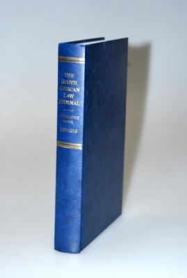 Index to the South African Law Journal (1998-2010) (includes FREE 1973-1997 Cumulative Index)