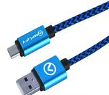 Amplify Pro Linked series Micro USB braided cable - 2meter -  black/blue