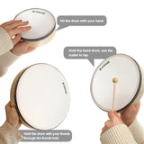 Hand Drum Set With Sticks - Set Of 3 Piece