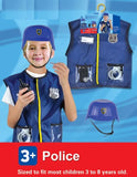 Policeman Vest Costume With Hard Helmet & Accessories
