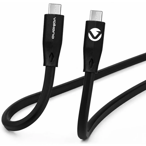 Volkano Slim series Type-C to Type-C cable, black, 1.2m