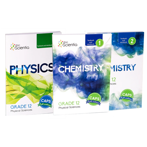 Bundle: Grade 12 Physics and Chemistry 1 and 2 Textbook and Workbook Physical Sciences Full Colour