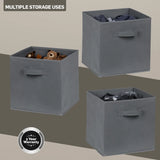Everfurn Storeman Grey, Collapsible Fabric Organiser Storage Basket - 10 Pack