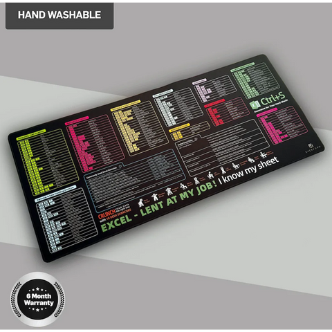 Everfurn Excel Hot Keys Large Desk Mat