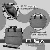 Amplify Cuba 15.6 inch Laptop Shoulder Bag Grey
