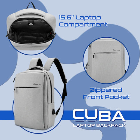 Amplify Cuba 15.6 inch Laptop Backpack Grey