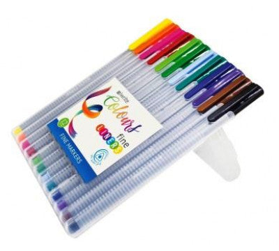 IWrite Colours Fineliners 0.4mm Triangular Barrel - 12 Assorted Colours