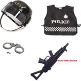 Policeman SWAT Costume with Toy Gun & Accessories