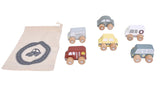 Zookabee Wooden Vehicle Car Set 6pc with a Carry Bag