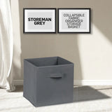 Everfurn Storeman Grey, Collapsible Fabric Organiser Storage Basket - 10 Pack