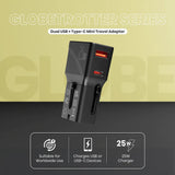 Volkano Globetrotter Series 25w Dual USB + Type-C Mini Travel Adaptor
