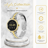 Volkano Ayla Collection Jewelled Smartwatch With 2 Colour Metal link strap