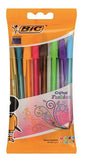 BIC Cristal Fashion Colours pouch of 8 - 1.2mm nib (Pack of 12)
