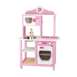 Viga Princess Wooden Toy Kitchen Includes Stove, Sink Microwave