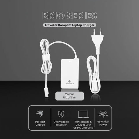 Volkano Brio Traveller Compact 65W GaN Notebook Charger