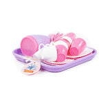 Polesie - Pink Dinner and Tea/Coffee Set on Tray 34 Piece