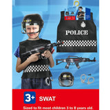 Policeman SWAT Costume with Toy Gun & Accessories