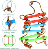 PLAYFREE - 6 Step & Swing Climbing Ladder With Metal Hooks