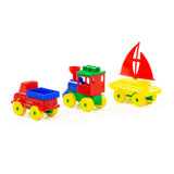 Polesie - Construction Set - Boat, Car, and Train  (23 pieces)