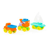 Polesie - Construction Set - Boat, Car, and Train  (23 pieces)