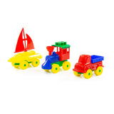 Polesie - Construction Set - Boat, Car, and Train  (23 pieces)