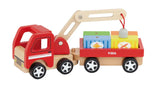 Viga Wooden Truck with Trailer Crane and Magnetic Blocks