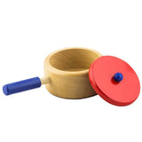 Viga Cooking Pot With Lid Wooden Kitchen Toy Accessory