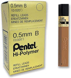 PENTEL Hi-Polymer Refill Leads 12 Per Tube 100C 0.5mm