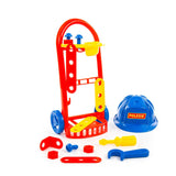 Polesie - Tools Playset On Trolley With Helmet 14 Piece