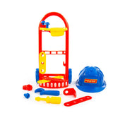Polesie - Tools Playset On Trolley With Helmet 14 Piece