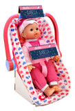 Dollsworld -  Issabella Sleeping Doll in Car Seat Carrier 30cm (12")