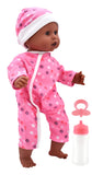 Dollsworld - Pink Baby Joy African Girl Doll 38cm (15") with Accessories