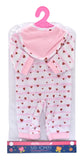 Dollsworld - Baby Dolls Clothes - Heart/Polka Dot Print Onesie Outfit