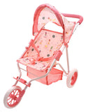 Dollsworld - Doll Stroller Pram 3 Wheel