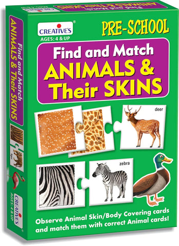 Creatives - Animals & Their Skins Find and Match Memory Game