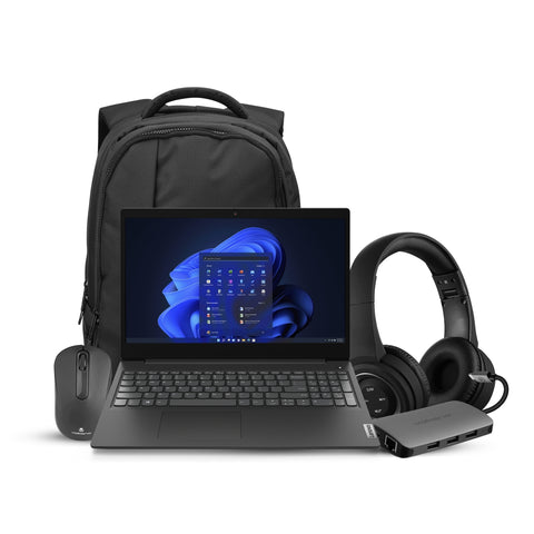 Lenovo IdeaPad 3 15.6” Core I3 4GB / 256GB+1TB W11H + Bag + Mouse + Hub + Headphone (Black)