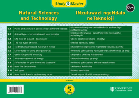 Study & Master INzululwazi ngeNdalo  neTeknoloji Ibanga 5  (poster pack - 12 posters in carry case)