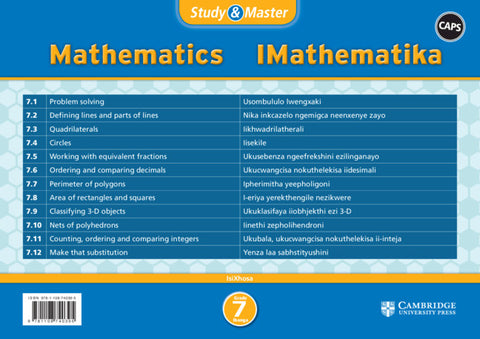 Study & Master IMathematika Ibanga 7 (poster pack - 12 posters in carry case)