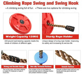 PLAYFREE - 30cm Red Disc Swing With Colourful Climbing Platforms