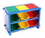 Kids Storage Organiser For Toys and More - 6 Bins With Counter Top