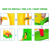PLAYFREE - 3 in 1 Baby Toddler Swing Seat with Rope