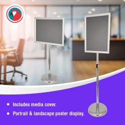 Parrot Product: Lollipop Aluminium Poster Frame Stand A3 – Floor Display Sign Holder